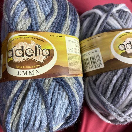 Пряжа ADELIA Emma 80% акрил, 20% шерсть 1 х 50 г 50 ± 5 м