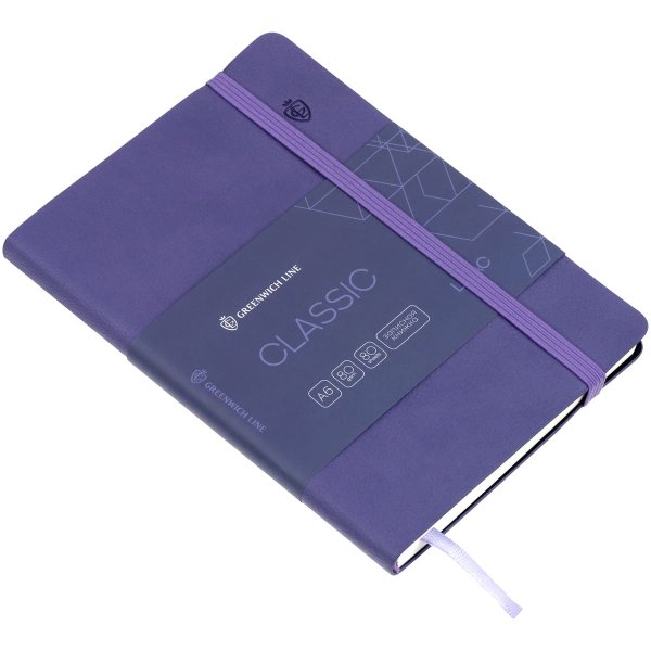 Записная книжка А6 80л. Greenwich Line "Classic. Lilac" ЛАЙТ, кожзам, с резинкой, фактурное тиснение, блок в клетку RE-NA6_50842 Записная книжка А6 80л. Greenwich Line "Classic. Lilac" ЛАЙТ, кожзам, с резинкой, фактурное тиснение, блок в клетку RE-NA6_50842