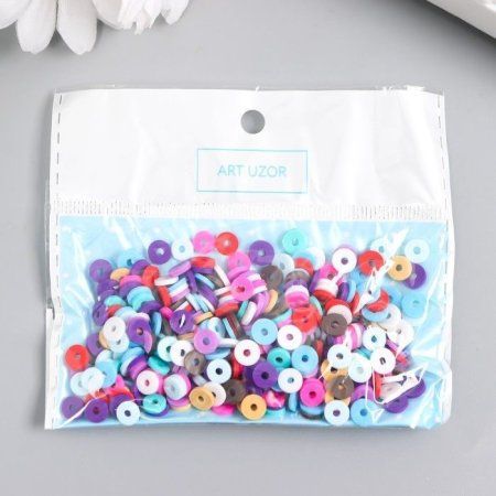 Бусины для творчества PVC "Колечки розово-фиолетовые" ≈ 330 шт 0.1 x 0.6 x 0.6 см SIM-9127273