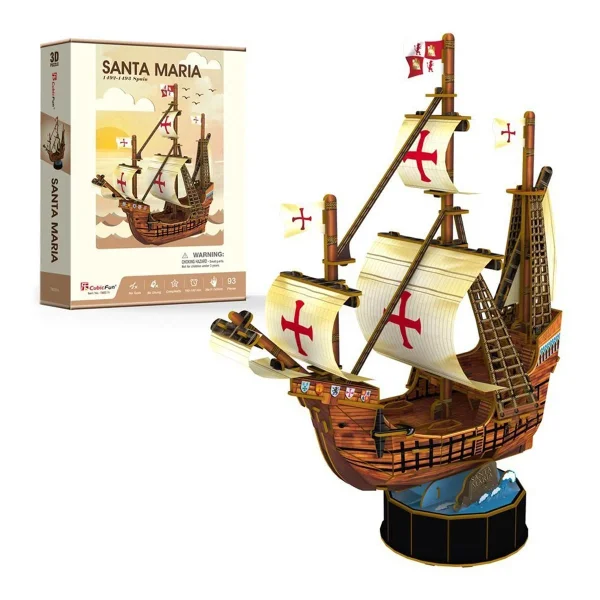 3D пазл CubicFun Серия "Корабли" Санта-Мария, 93 деталей UT-T4031h