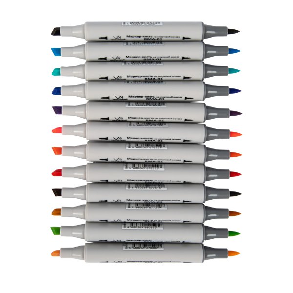 Набор маркеров на спиртовой основе VISTA-ARTISTA 06 - Манга (Пастельные тона) 0.7-7 мм 12 BMAS-12-06