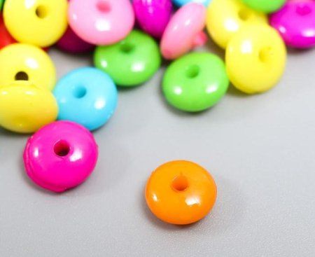 Бусины для творчества пластик "Яркие кружочки" 100 шт 0.4 х 0.8 х 0.8 см SIM-4467095