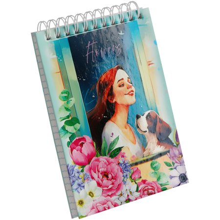 Блокнот A6 80л. BG "Цветочный стиль", твердая обложка, глянцевая ламинация, на гребне RE-Бт6гр80_лг_12781