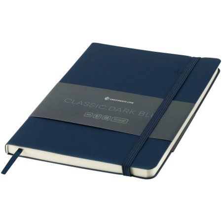 Записная книжка A5 96л. Greenwich Line "Classic. Dark blue" ЛАЙТ, кожзам, с резинкой, блок без линовки RE-NA5е_51436