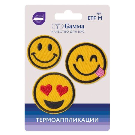 Термоаппликации GAMMA №03 3 шт Смайлы 5 х 5 см ETF-M-03-305