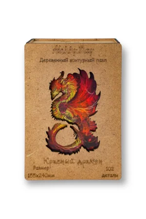 Деревянный пазл "Красный Дракон" МДФ UD-HD20030