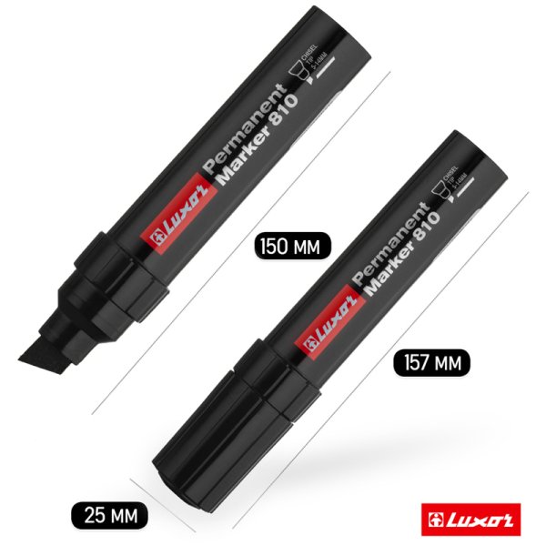 Маркер перманентный промышленный Luxor "810" 14 мм, скошенный, черный RE-3171