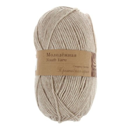Пряжа Пехорская ПТ "Молодежная" 91% акрил, 9% полиамид 1 х 200 г 280 ± 14 м №043 суровый лен PEH-MOL-043