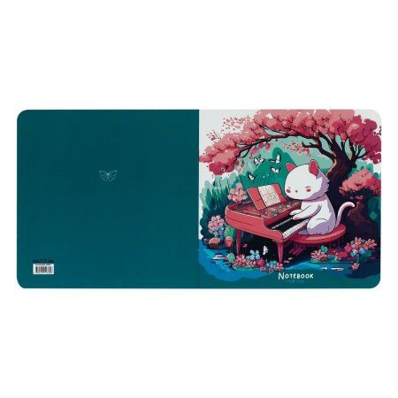 Записная книжка 170 x 170 мм 40л. MESHU "Cat`s symphonie" 80 г/м2 на скрепке, soft-touch, без линовки RE-MS_53365