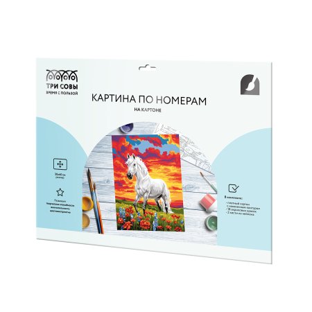 Картина по номерам на картоне ТРИ СОВЫ "Дух свободы" 30 x 40 см с акриловыми красками и кистями RE-КК3040_57390