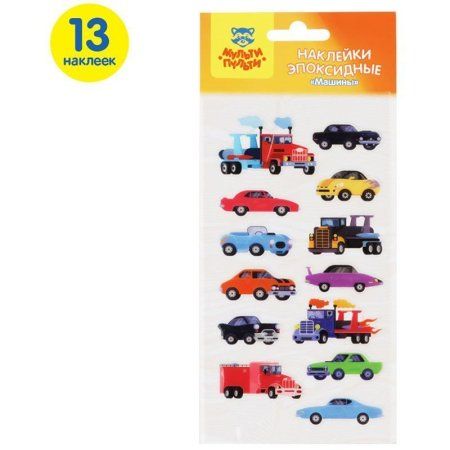 Наклейки гелевые Мульти-Пульти "Машины" 10 x 22 см, 13 накле, инд. уп., европодвес RE-ES_40037