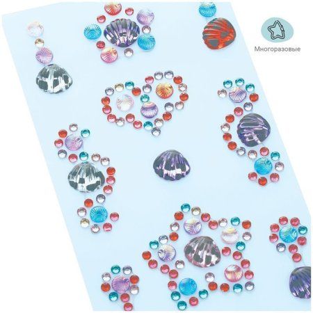 Наклейки акриловые MESHU "Shiny crystals" 23 x 9 см, стразы, 140 накл, инд. уп., европодвес RE-MS_36668