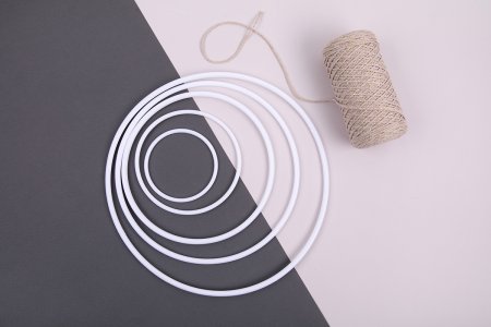 Кольцо для макраме GAMMA сталь металл d 200 мм белое RKS-020