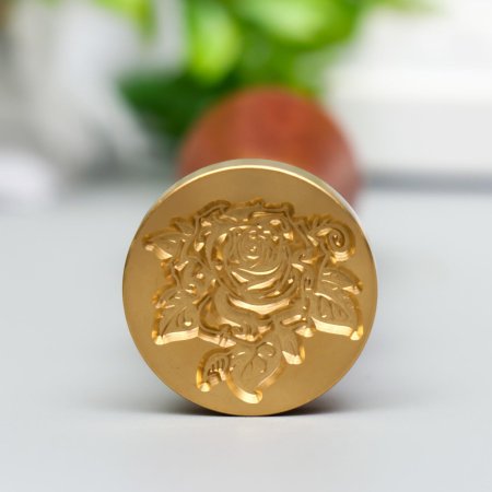 Печать для сургуча с деревянной ручкой "Королевская роза" 9 х 2.5 х 2.5 см SIM-5278980