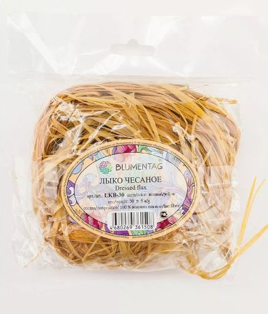 Лыко чесаное цветное Blumentag 30 г ± 5 г желтый LKB-30-01