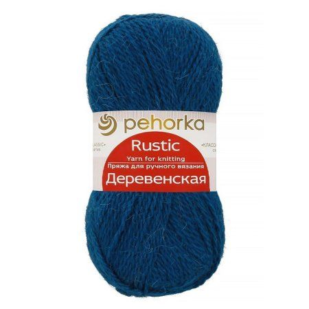 Пряжа Пехорская ПТ "Деревенская" 100% шерсть 1 х 100 г 250 ± 15 м №014 морская волна PEH-DER-014