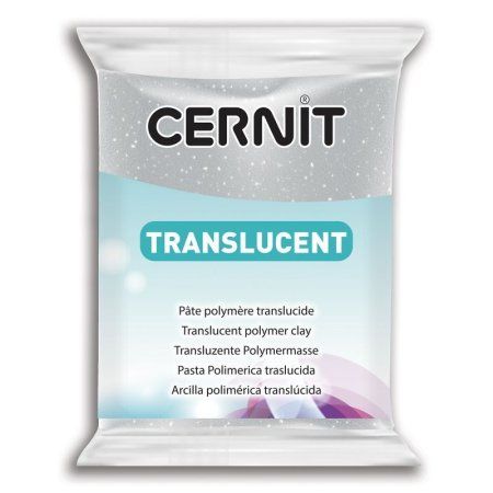 Пластика полимерная запекаемая CERNIT Translucent прозрачная 56 г (080 серебряный с блестками) RH-CE0920056080