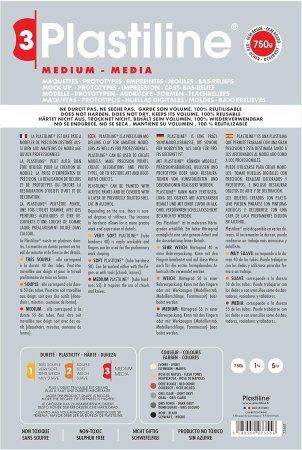 Пластилин скульптурный PLASTILINE 750 г, 55-средней твердости, красный RH-7355T