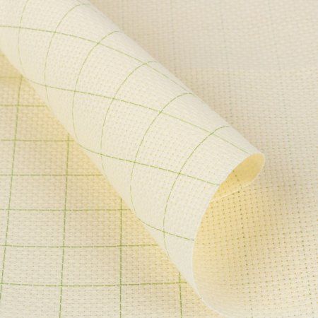 Канва GAMMA Aida №14 92% хлопок, 8% терилен 1 шт 50 x 50 см ± 2 см кремовый в клетку K04R-50-50-C