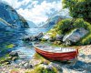 Набор для раскрашивания по номерам (холст на подрамнике) ФРЕЯ 50 х 40 см "Лодка у тихого берега" PNB/PL-350