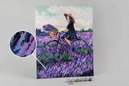 Набор для раскрашивания по номерам (холст на подрамнике) ФРЕЯ 50 х 40 см "За лавандой" PNB/PL-090