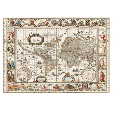 Пазл 2000 элементов ФРЕЯ "Премиальная коллекция. Географическая карта мира (1635-1649)" TOP-PZL-2000/01