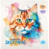 Скетчбук для акварели 20л. 200 x 200 мм BG "Акварельный кот" 200 г/м2, глянцевая ламинация, среднее зерно, ГОЗНАК, на склейке RE-Скв20ск_57144