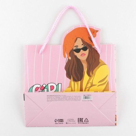 Пакет подарочный "Girl PWR" 25 x 26 x 10 см SIM-7150713