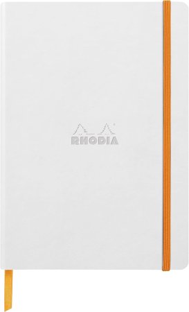 Блокнот RHODIARAMA Softcover A5 90 г/м2 80 л, в линию, на резинке, белый RH-117386C