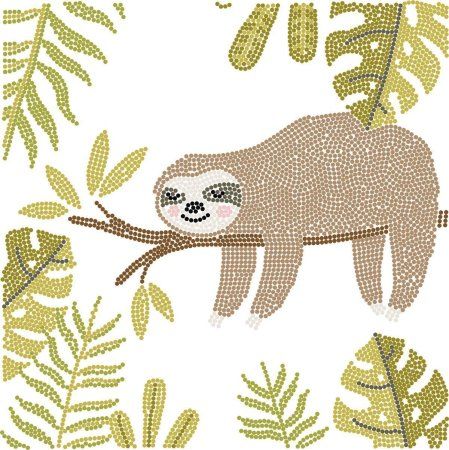 Кристальная (алмазная) мозаика ФРЕЯ постер "Ленивец" 30 х 30 см ALBP-268