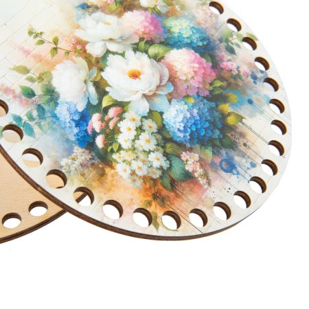 Набор донышек для вязания Love2art "Глянцевый" d 15 х 0.4 см 2 шт фанера 03 Акварель ДВ-01-03