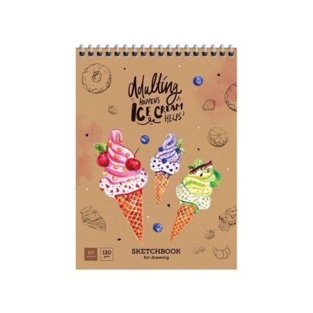 Скетчбук-блокнот 60л. А5 ArtSpace "Сладкая жизнь" 120 г/м2, на гребне RE-Б5р60грв_28237 Скетчбук-блокнот 60л. А5 ArtSpace "Сладкая жизнь" 120 г/м2, на гребне RE-Б5р60грв_28237