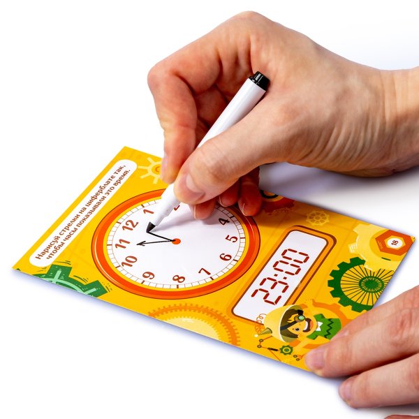 Обучающая игра "Который час" Пиши-стирай KOR-04389
