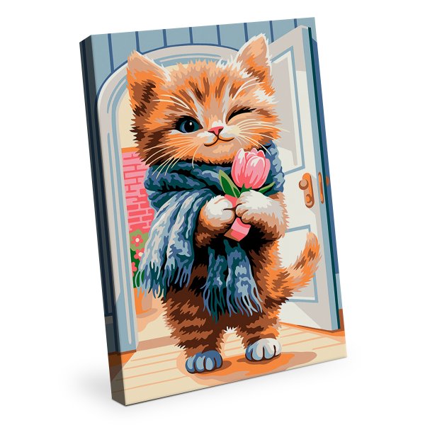 Набор для раскрашивания по номерам (холст на подрамнике) ФРЕЯ 30 х 20 см "А вот и я" PNB/PS-398