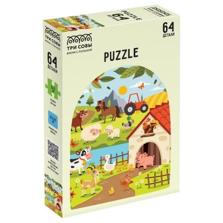 Пазл ТРИ СОВЫ 64 "Деревня" RE-ПК64_54551