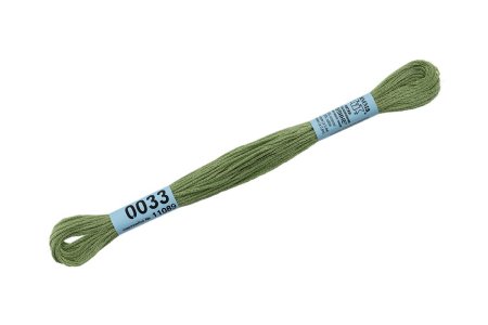 Нитки для вышивания GAMMA мулине (0001-0206) 8 м №0033 св.зеленый MG-0033