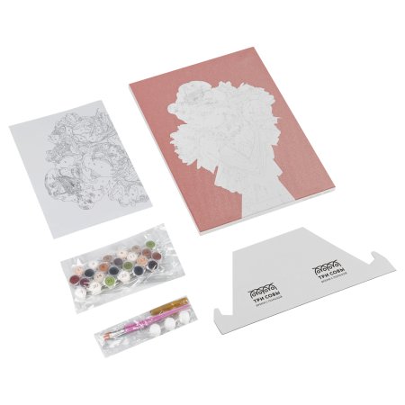 Картина по номерам на холсте с глиттером ТРИ СОВЫ "Тайна взгляда" 30 x 40 см с акриловыми красками и кистями RE-КХг3040_57054