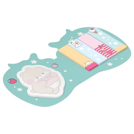 Флажки-закладки и самоклеящиеся блоки в наборе MESHU "Cute Sweet" 20 л x 5 цветов, европодвес RE-MS_64892