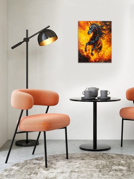 Кристальная (алмазная) мозаика ФРЕЯ на подрамнике "Огненный конь" 40 х 50 см ALPD-312