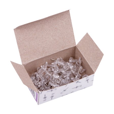 Кнопки силовые OfficeSpace 50 шт., карт. упак., прозрачные шляпки RE-281003