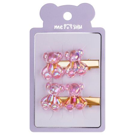Заколки для волос MESHU прищепка, перламутр, ассорти, 2 шт, европодвес RE-MS_60621