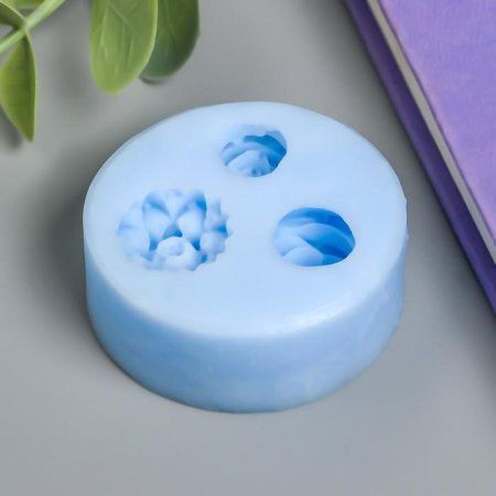 Молд силикон "Цветы" d 1.2см; 1.5 см; 1.8 см, вес изд 4, 6 г МИКС SIM-7129050