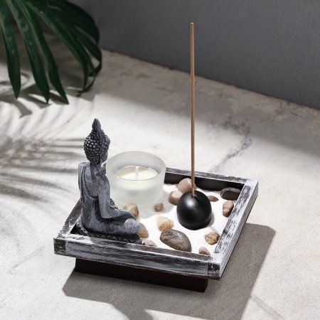 Сад камней с подставкой для благовоний "Мечта" 12.5 x 12.5 x 13 см, бетон SIM-9870774 Сад камней с подставкой для благовоний "Мечта" 12.5 x 12.5 x 13 см, бетон SIM-9870774