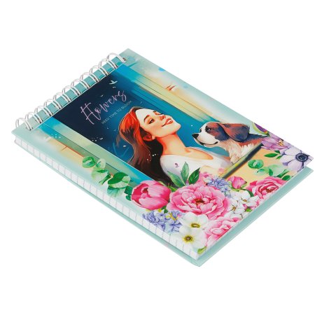 Блокнот A6 80л. BG "Цветочный стиль", твердая обложка, глянцевая ламинация, на гребне RE-Бт6гр80_лг_12781