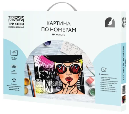 Картина по номерам на холсте ТРИ СОВЫ "Wow. Fashion" 30 x 40 см с акриловыми красками и кистями RE-КХ_44125