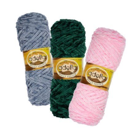 Пряжа ADELIA Dolly Velour 100% микрополиэстер 100 г 93 м ± 6 м Пряжа ADELIA Dolly Velour 100% микрополиэстер 100 г 93 м ± 6 м