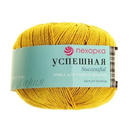 Пряжа Пехорская ПТ "Успешная" 100% мерсеризованный хлопок 1 х 50 г 220 м №074 крокус PEH-USP-074