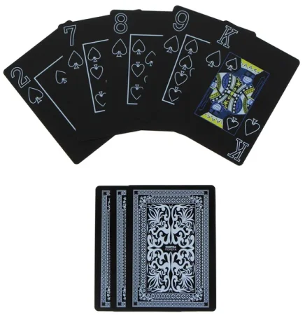 Колода пластиковых карт для покера Фабрика Покера с увеличенным индексом (черная рубашка) MAG002pf