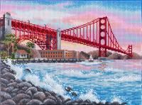 Кристальная (алмазная) мозаика ФРЕЯ на подрамнике "Мост Сан-Франциско" 40 х 30 см ALPD-068