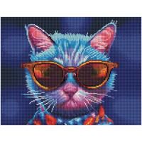 Алмазная мозаика ТРИ СОВЫ "Диджитал кот" 30 x 40 см, холст на подрамнике RE-АМП3040_52944